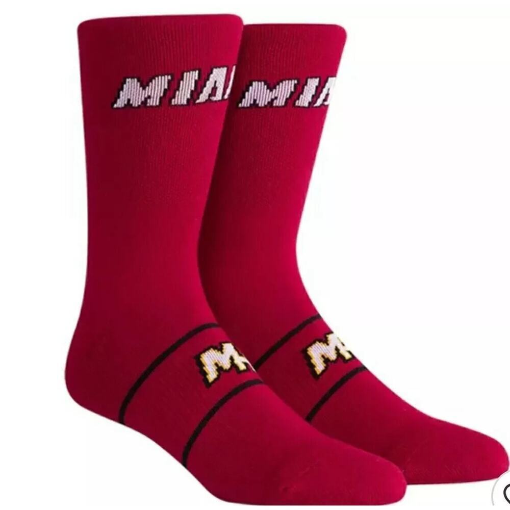 PKWY NBA Miami Heat Uniform Crew Classic Fit Socks Marron Size Medium New